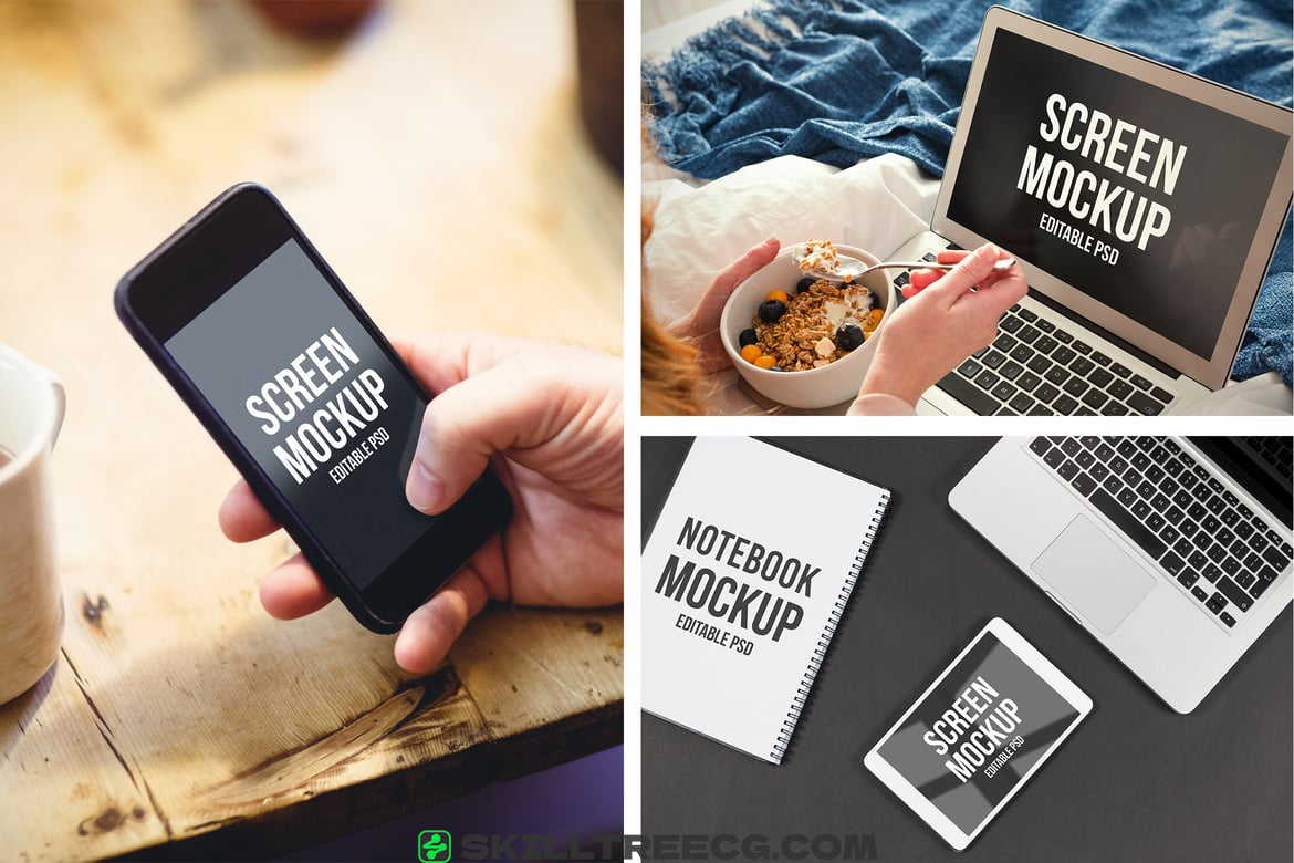 Devices and Notebook Mockup Set（377061）-技能树